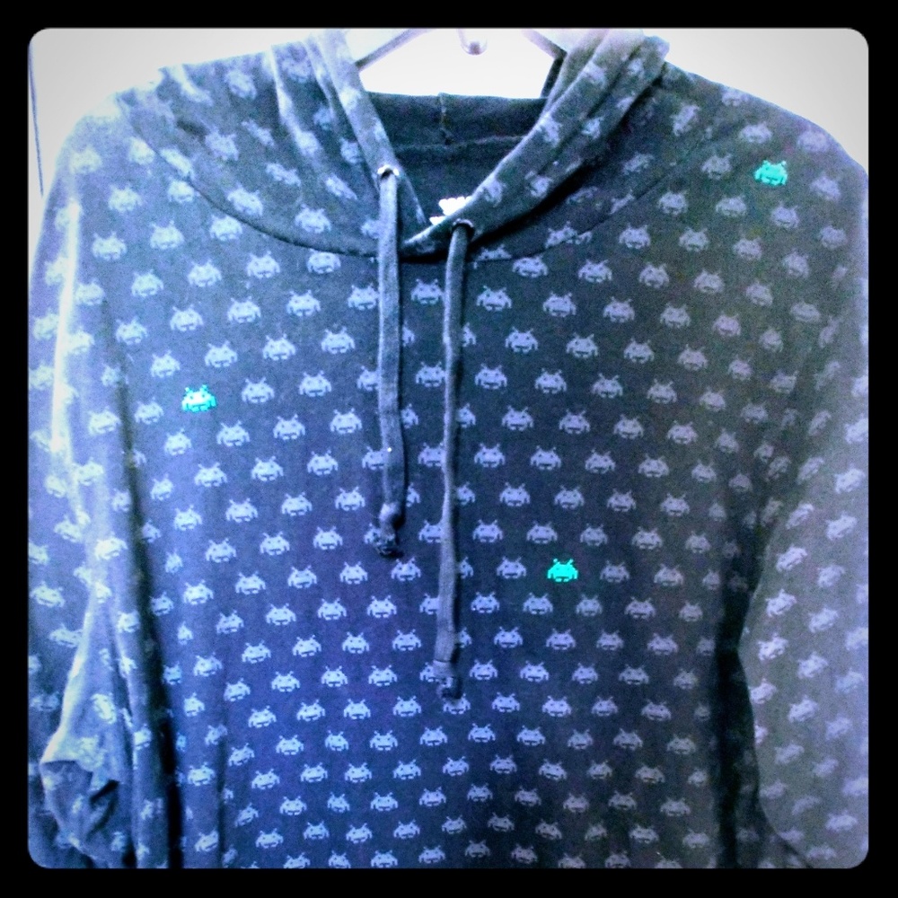 Men's Space Invaders Gray Lightweight Hoodie XL